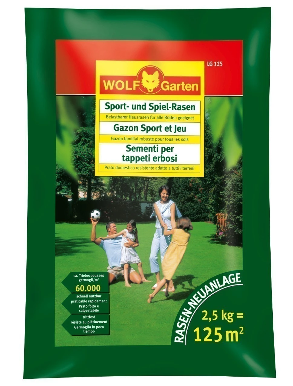 Wolf-Garten Wolf Garten Rasensamen / Saatgut Für Sport-Spiel Rasen LG125 Für 125m²