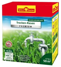 Wolf-Garten Wolf Garten Rasensamen Trocken-Rasen Premium Saatgut L-TP50 Für 50 M²