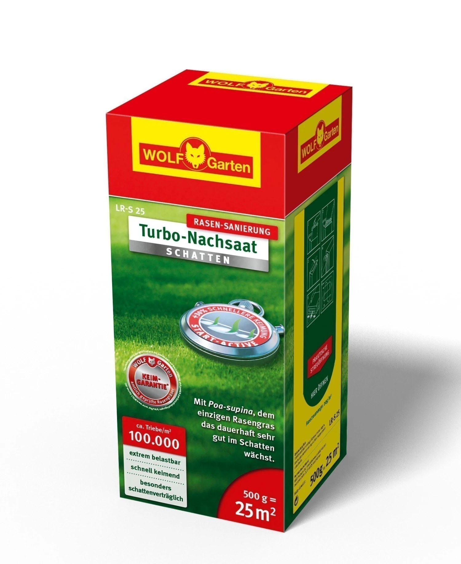 Wolf-Garten Wolf Garten Turbo Nachsaat Schatten Rasensaatgut L-RS25 Für 25m²