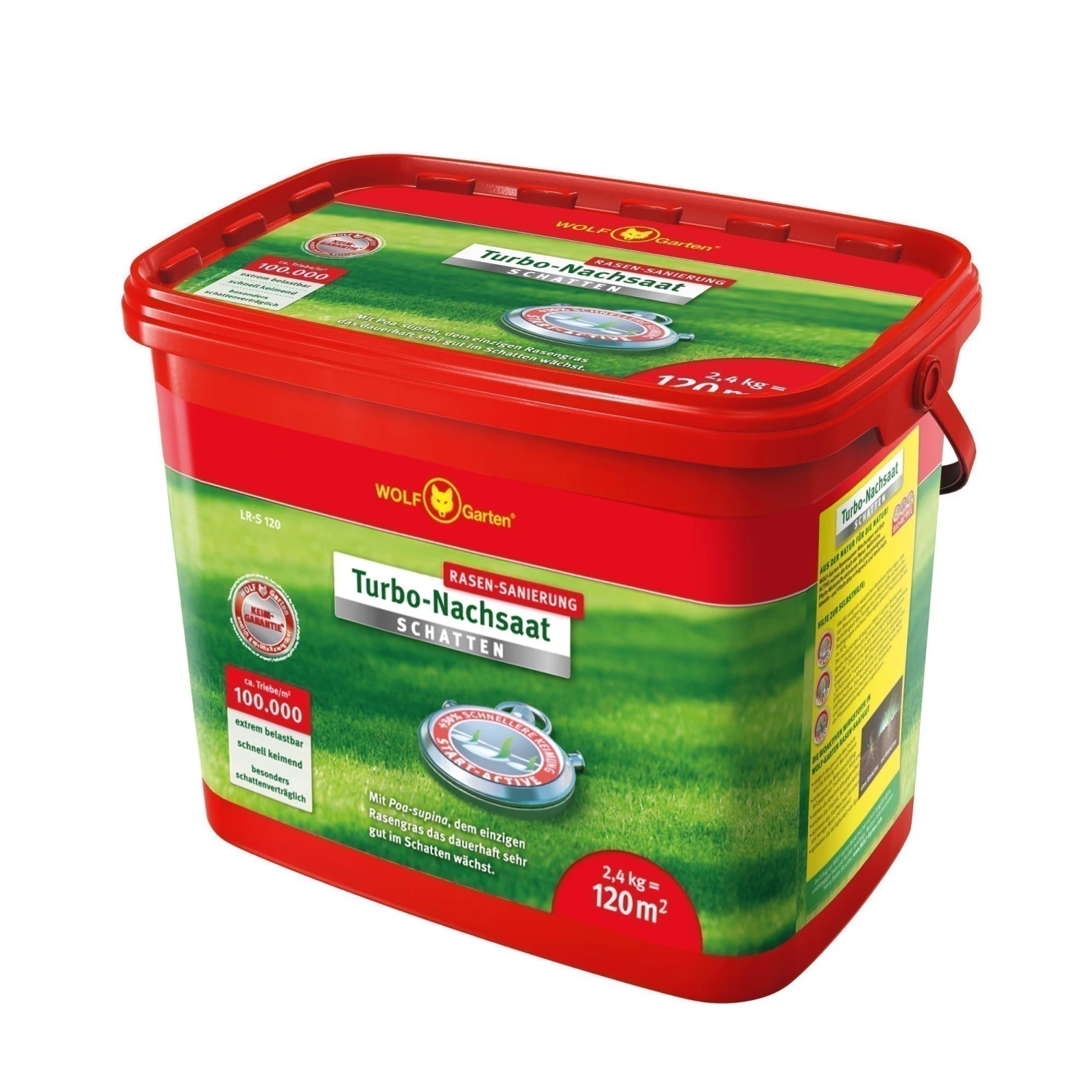 Wolf-Garten Wolf Garten Turbo Nachsaat Schatten Rasensaatgut L-RS120 Für 120m²