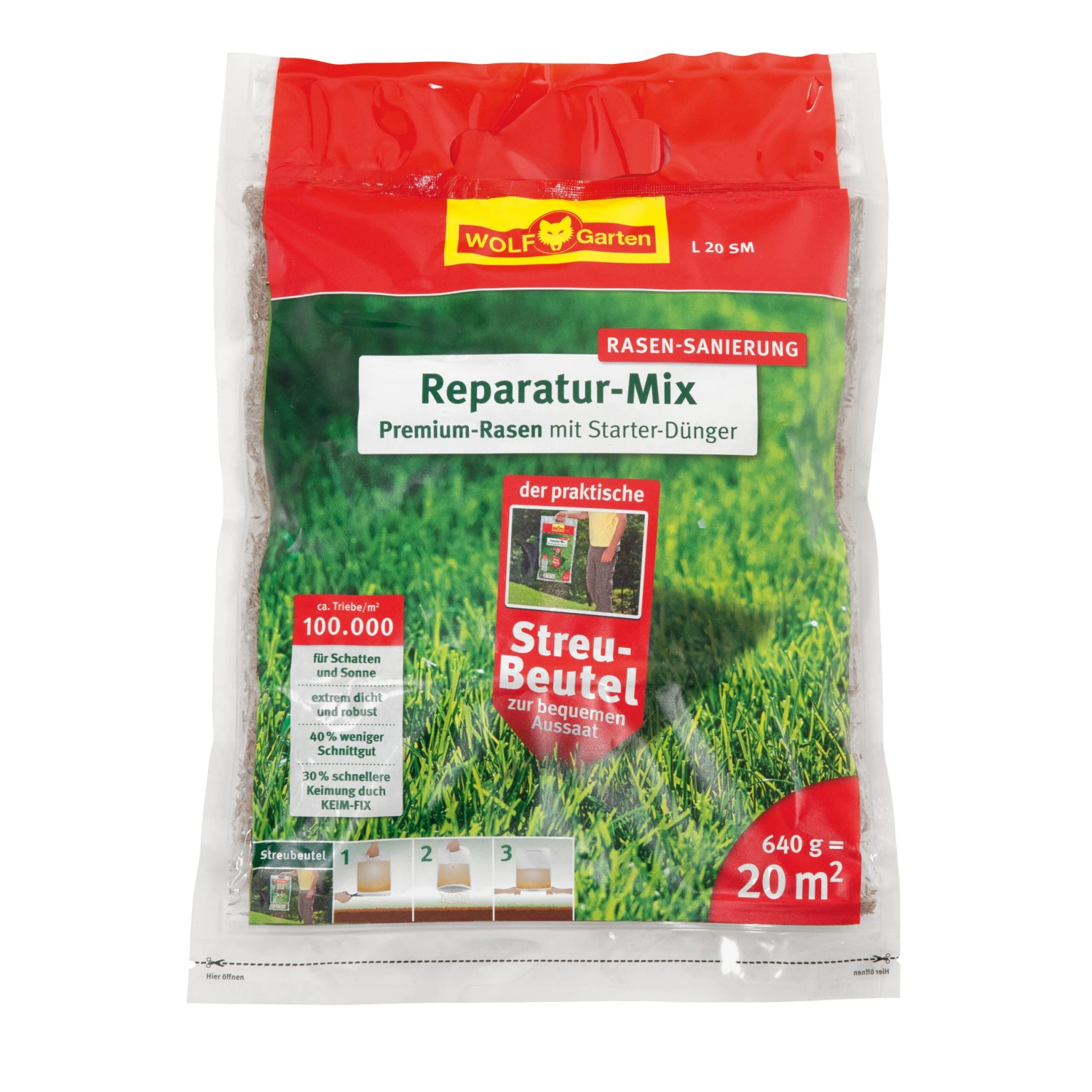 Wolf-Garten Wolf Garten Traumrasen / Premium Rasen Mit Starter-Dünger 2-in-1 20m²