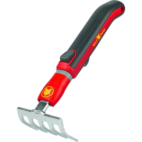 WOLF-Garten Kleinkremmer LJ-M /ZM 015, Multi-star, Handrechen (rot/gelb, 8cm, Mit Kurzstiel ZM 015)