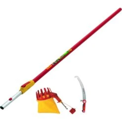 WOLF-Garten Profi-Astsäge Power Cut Saw Pro 370 + Obstpflücker RG-M + Vario-Stiel ZM-V 4 Set, Multi-star® (rot/grau, PCSPRO 370/RG-M/ZM-V4)